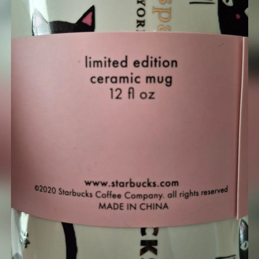 Starbucks x Kate Spade collaboration Black Cat Mug 355ml - Picture 4 of 6